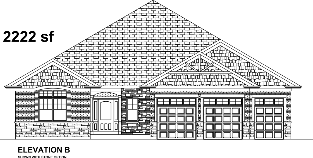Elevation B Architectural Blueprint (Stone Option)